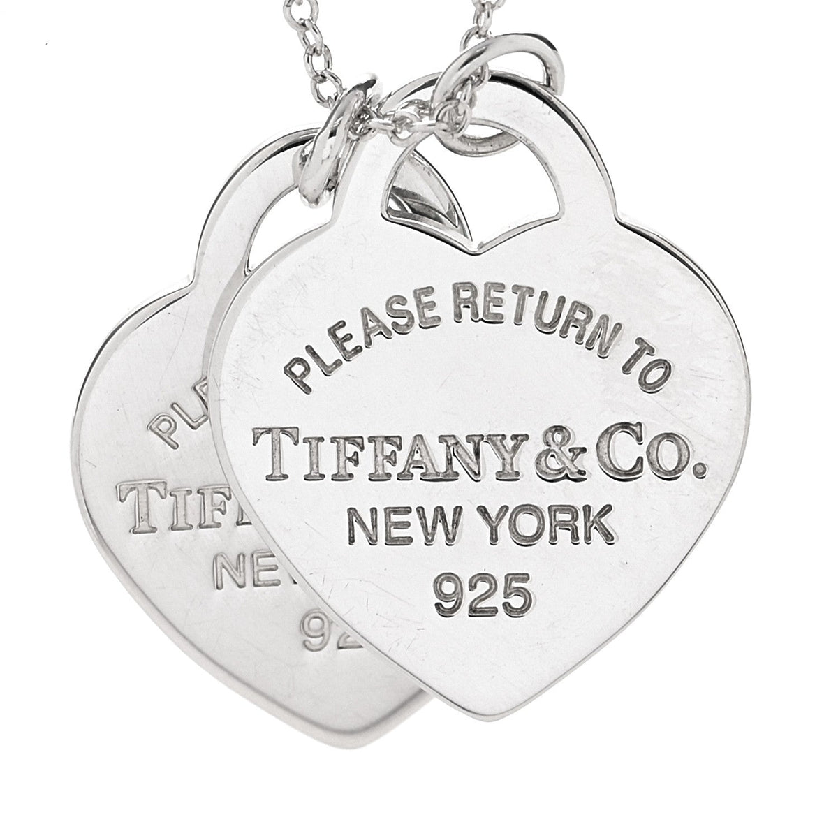 Tiffany Sterling Silver Enamel Return to Tiffany Heart Necklace Blue 40.6cm