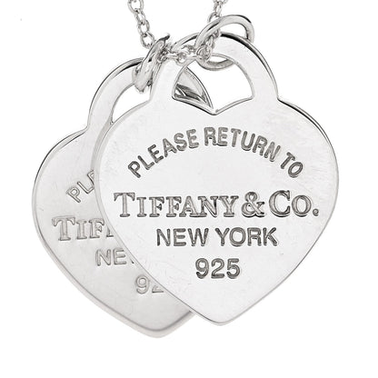 Tiffany Sterling Silver Enamel Return to Tiffany Heart Necklace Blue 40.6cm
