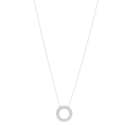Tiffany 18K White Gold Diamond Metro Circle Pendant Necklace
