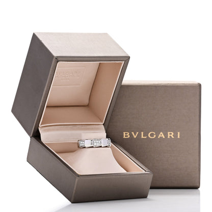 Bulgari 18K White Gold Diamond Serpenti Band Ring 53 6.5