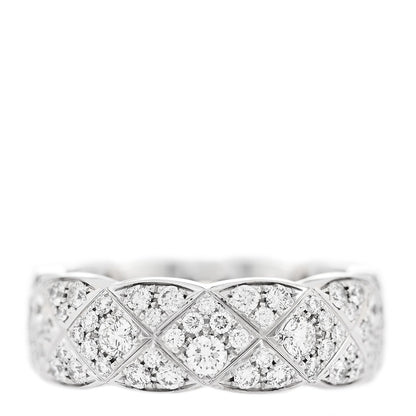 Chanel 18K White Gold Diamond Coco Crush Paved Ring 54