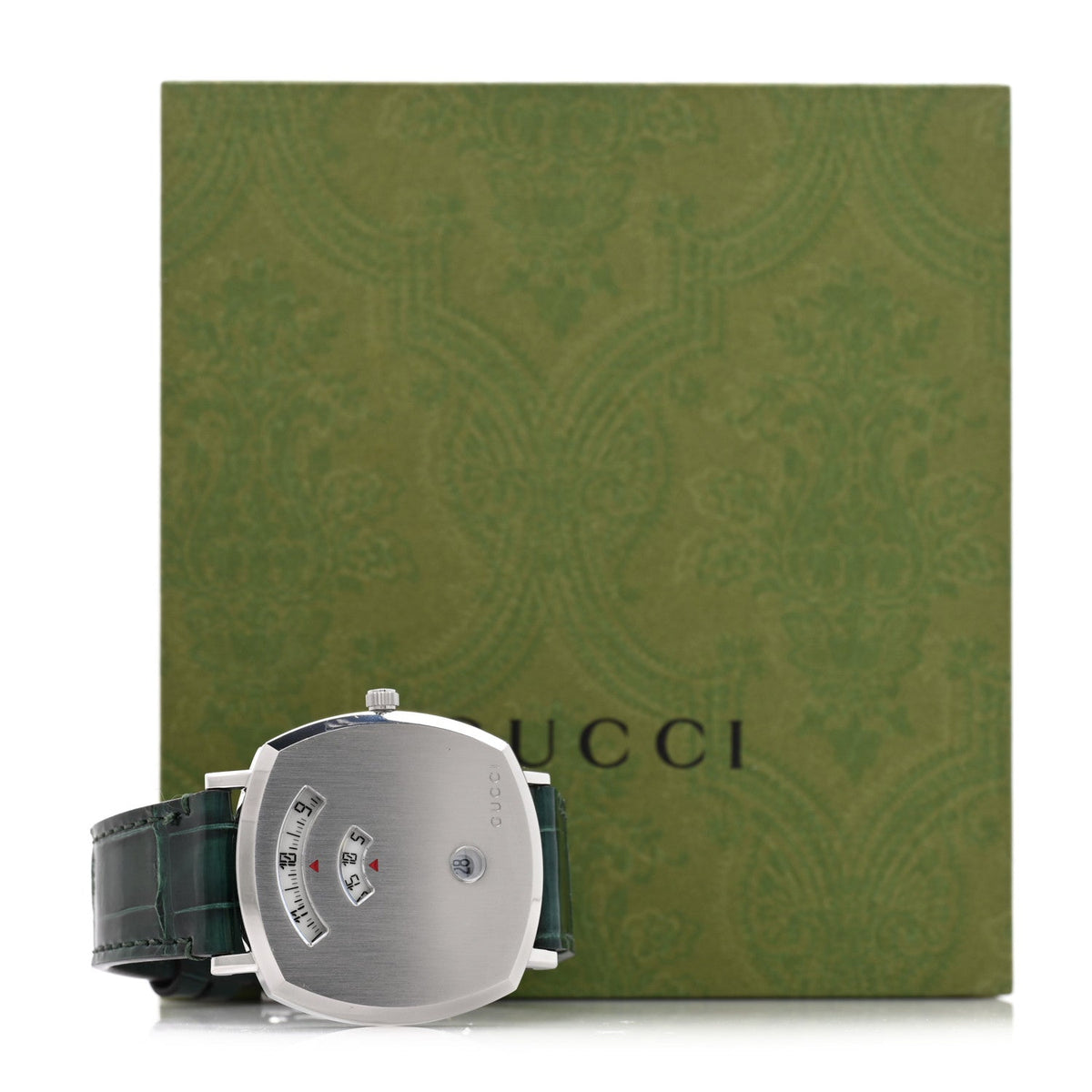 Gucci Stainless Steel Alligator 38mm Grip Quartz Watch Green