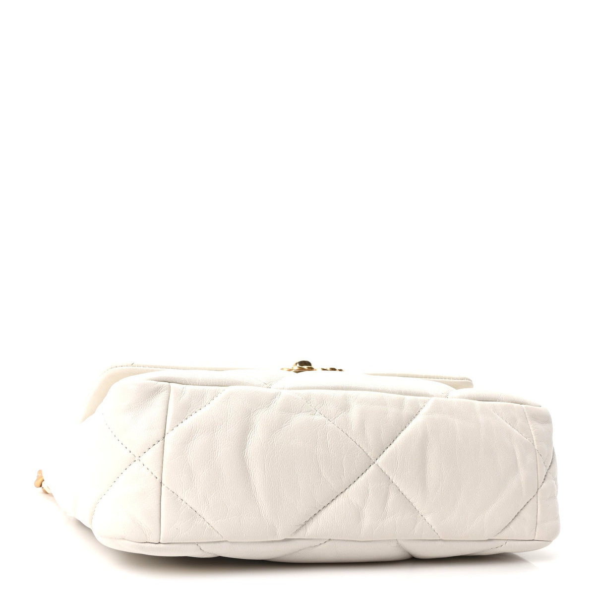 Chanel Goatskin Quilted Medium 19 Flap Bag White
