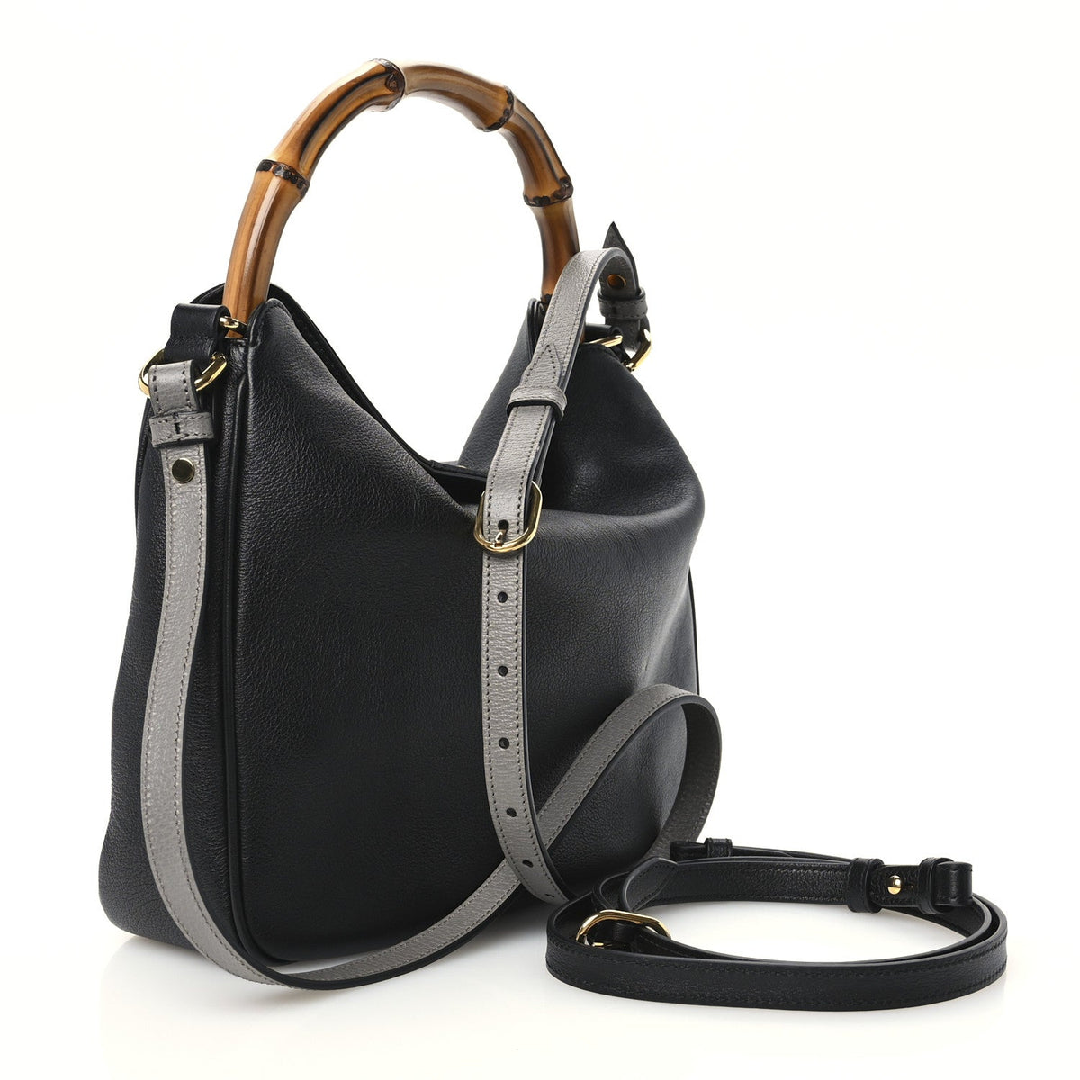 Gucci Softy Wonka Textured Dollar Calfskin Medium Diana Shoulder Bag Black