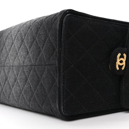 Chanel Washed Denim Quilted Medium Chanel 25 Handbag Black