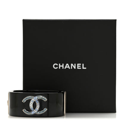 Chanel Resin Crystal CC Cuff Black