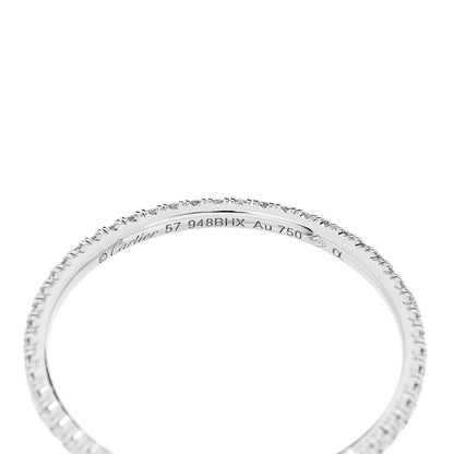 Cartier 18K White Gold Diamond 1.5mm Etincelle de Cartier Wedding Band Ring 57 8