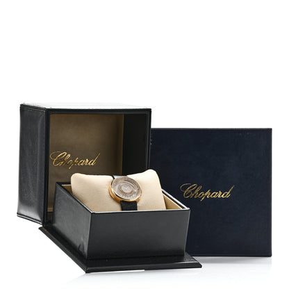Chopard 18K Yellow Gold Alligator Diamond 30mm Happy Diamonds Watch