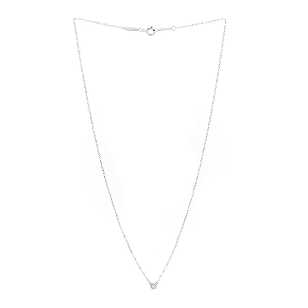 Tiffany Sterling Silver Diamond 0.10ct Elsa Peretti Diamonds by the Yard Pendant Necklace
