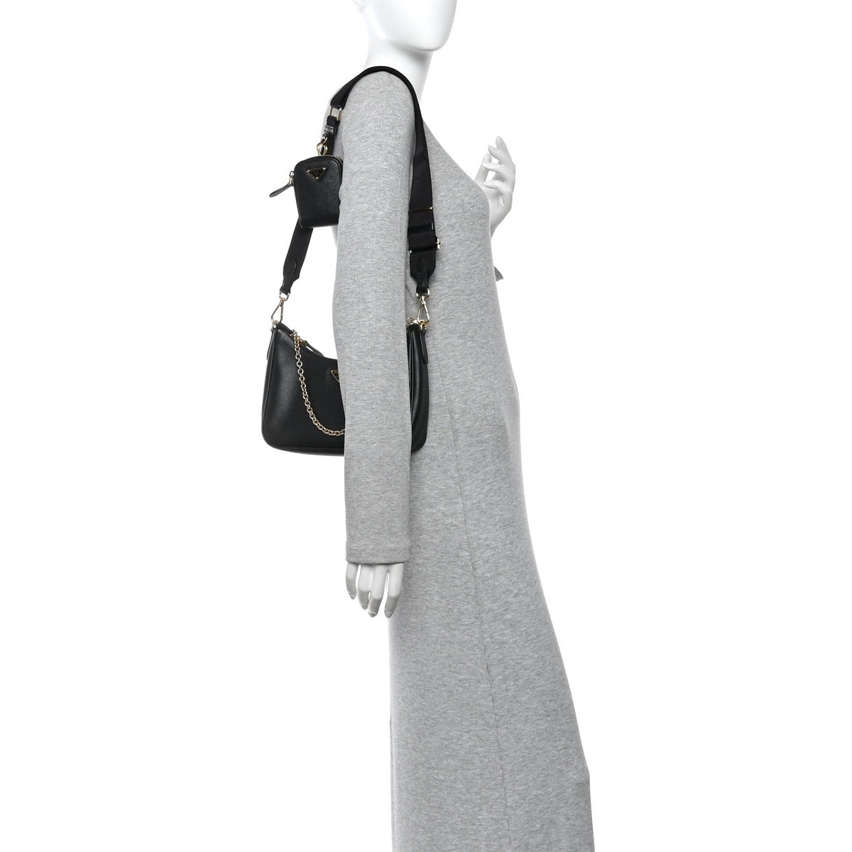 Prada Saffiano Lux Re-Edition 2005 Shoulder Bag Black