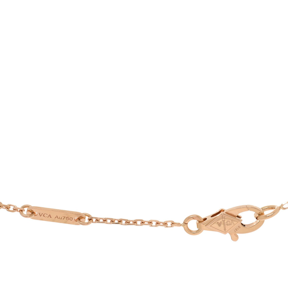Van Cleef & Arpels 18K Rose Gold Carnelian Sweet Alhambra Pendant Necklace