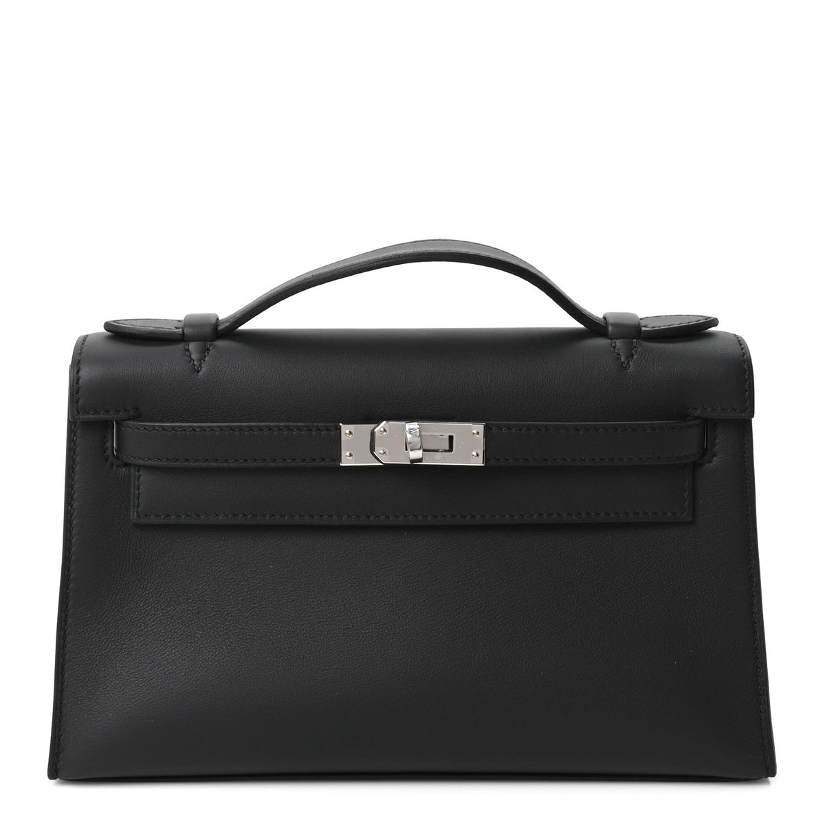 Hermes Swift Kelly Pochette Clutch Black