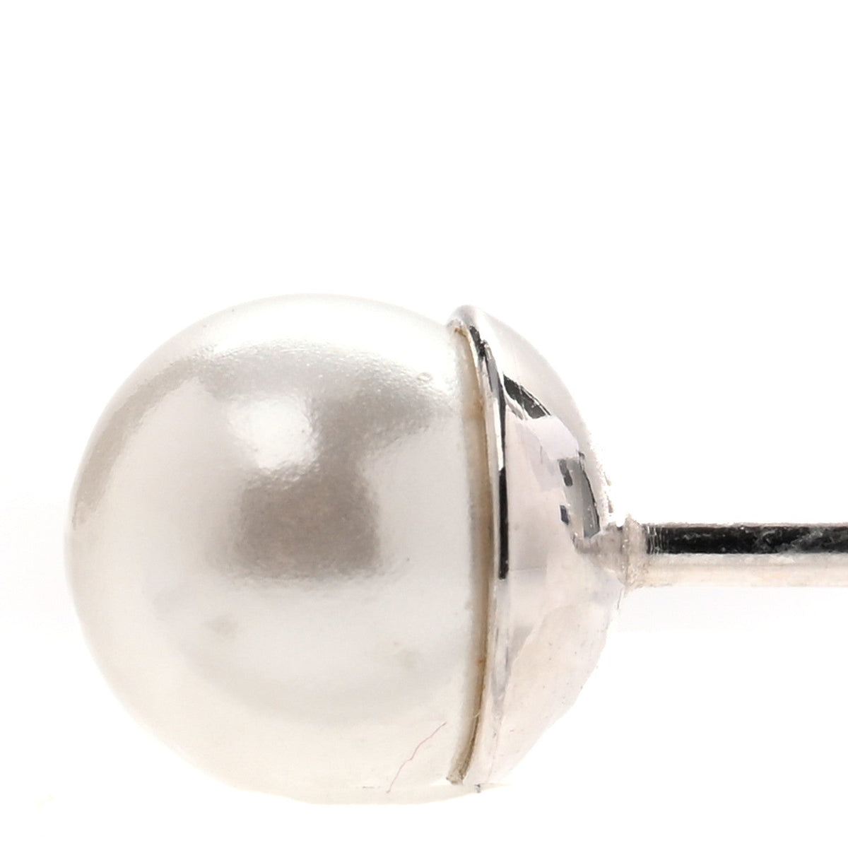 Christian Dior Silver Resin Pearl Crystal Tribal CD Drop Earrings