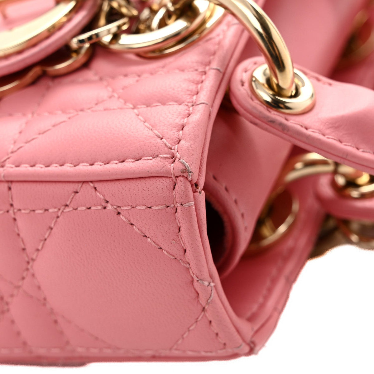 Christian Dior Lambskin Cannage Micro Lady D-Joy Pink