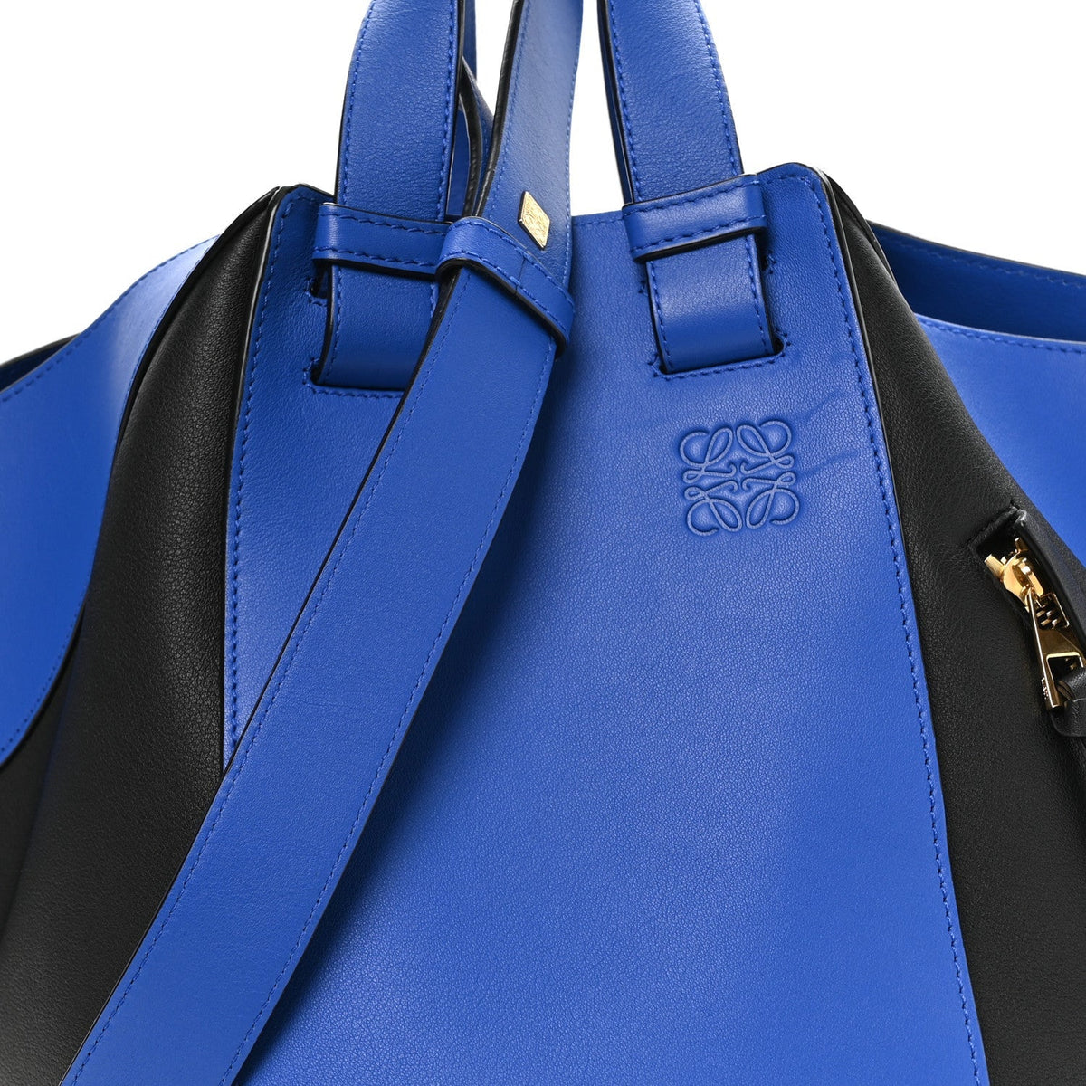 Loewe Calfskin Medium Hammock Shoulder Bag Electric Blue Black