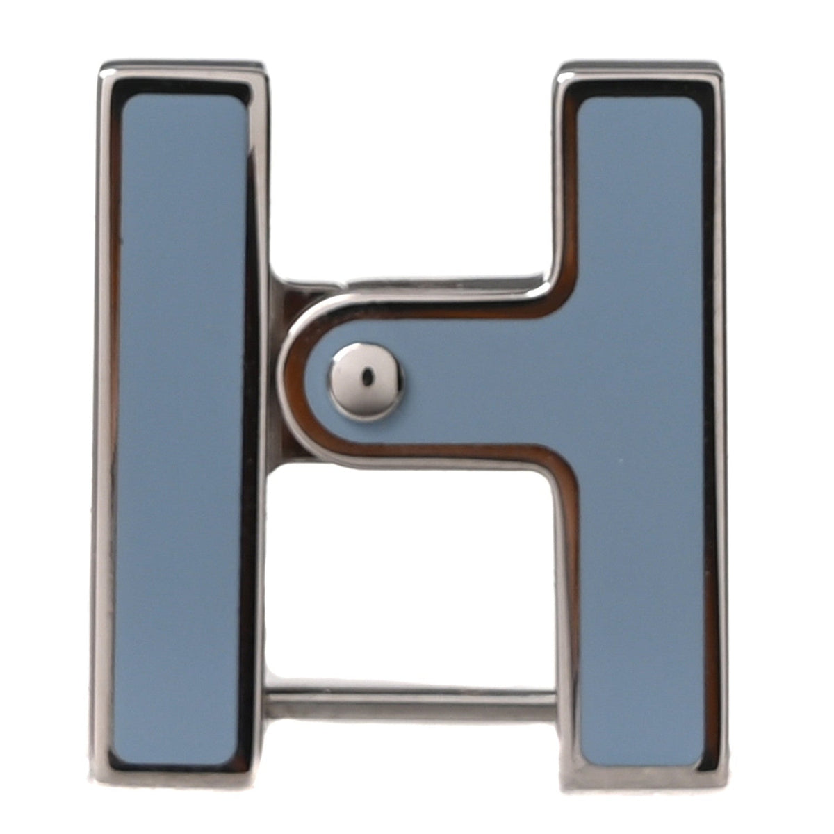 Hermes Palladium Habascule Single Earring Bleu Lin