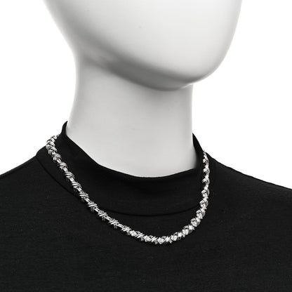 Tiffany 18K White Gold Diamond Signature X Necklace