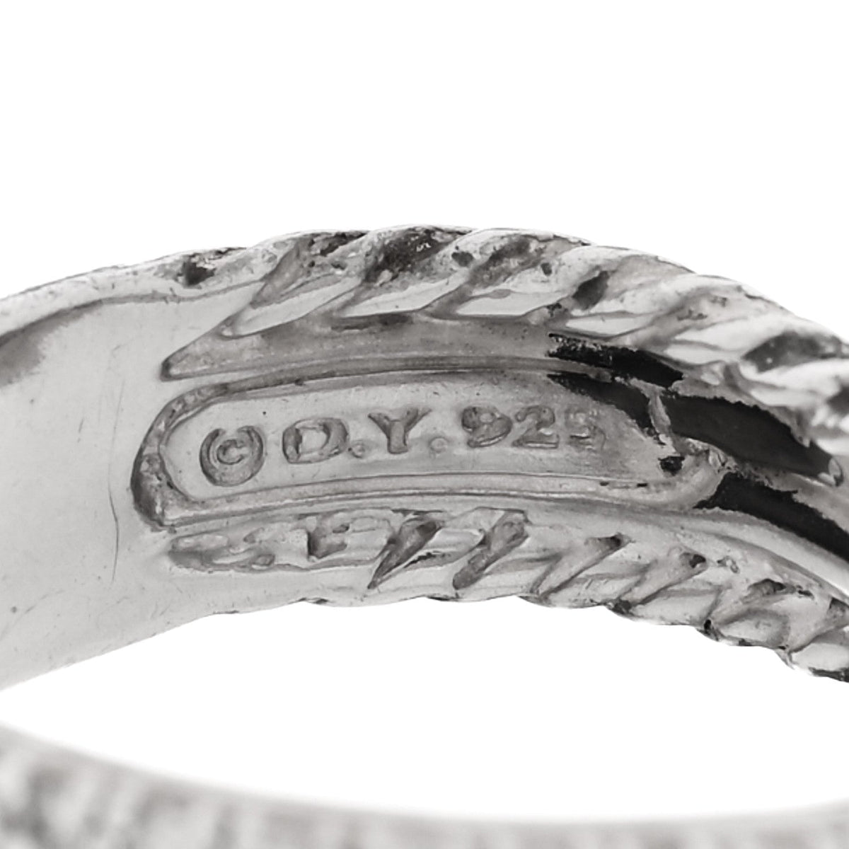 David Yurman Sterling Silver Diamond 7mm Crossover Ring 50 5.5