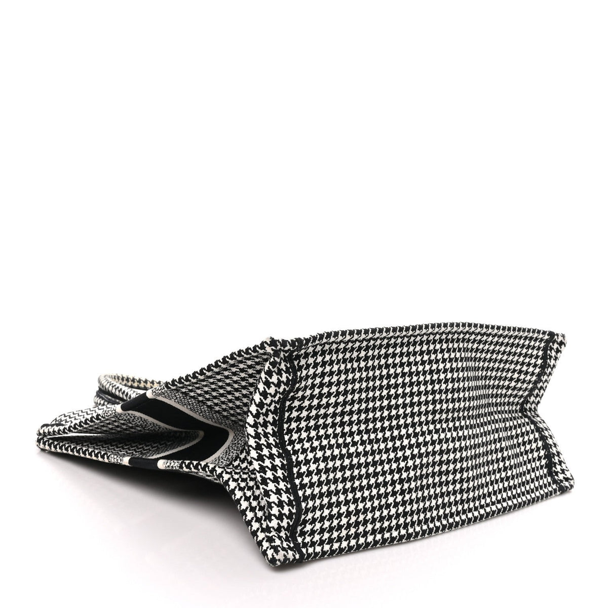 Christian Dior Canvas Houndstooth Large Book Tote Black White 1985403