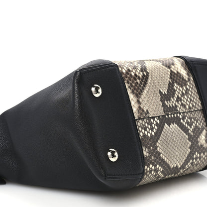 Louis Vuitton Snakeskin Soft Lockit PM Tote Bag Black