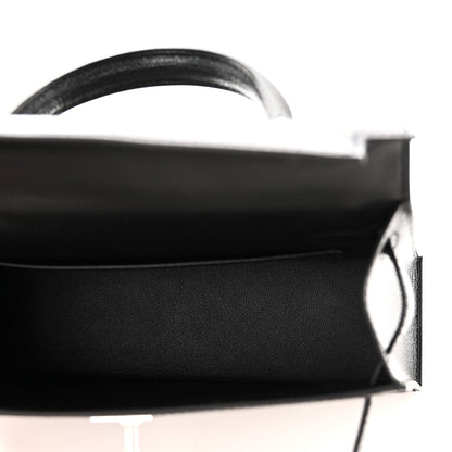 Hermes Chevre Chamkila Clou de Coeur Mini Kelly Sellier 20 Black