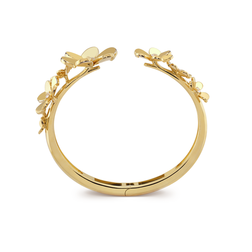 18K Gold Diamond VCA Frivole 7 Flowers Bracelet