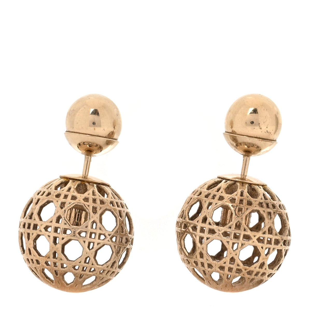 Christian Dior Gold Cannage Mise En Dior Tribal Earrings