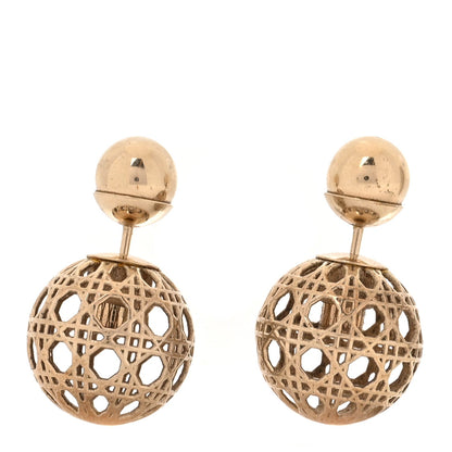Christian Dior Gold Cannage Mise En Dior Tribal Earrings