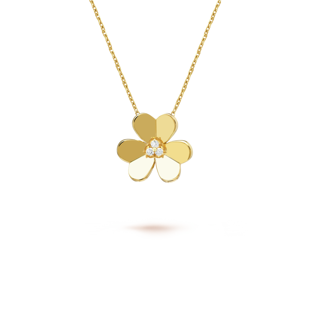18K Gold Diamond VCA Frivole Large Pendant