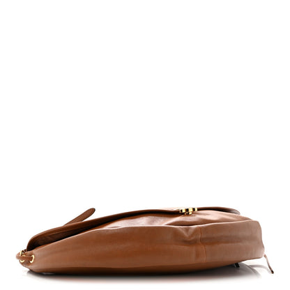Celine Shiny Lambskin Soft Triomphe Little Half Moon Bag Brick 1982484