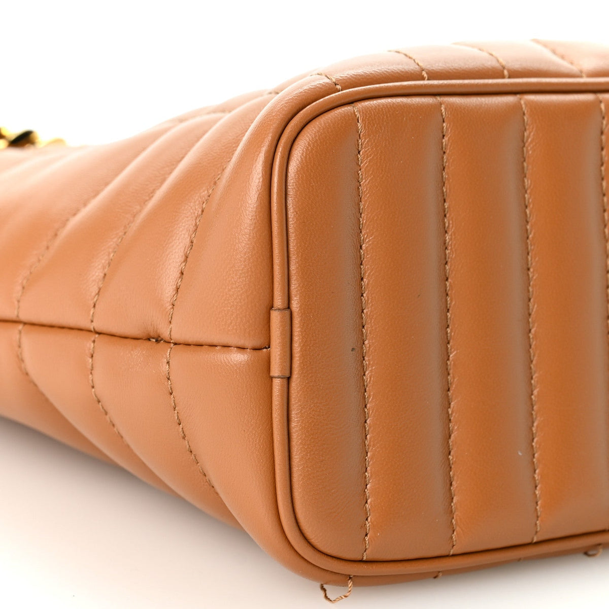 Burberry Lambskin Quilted Mini Lola Bucket Bag Maple Brown