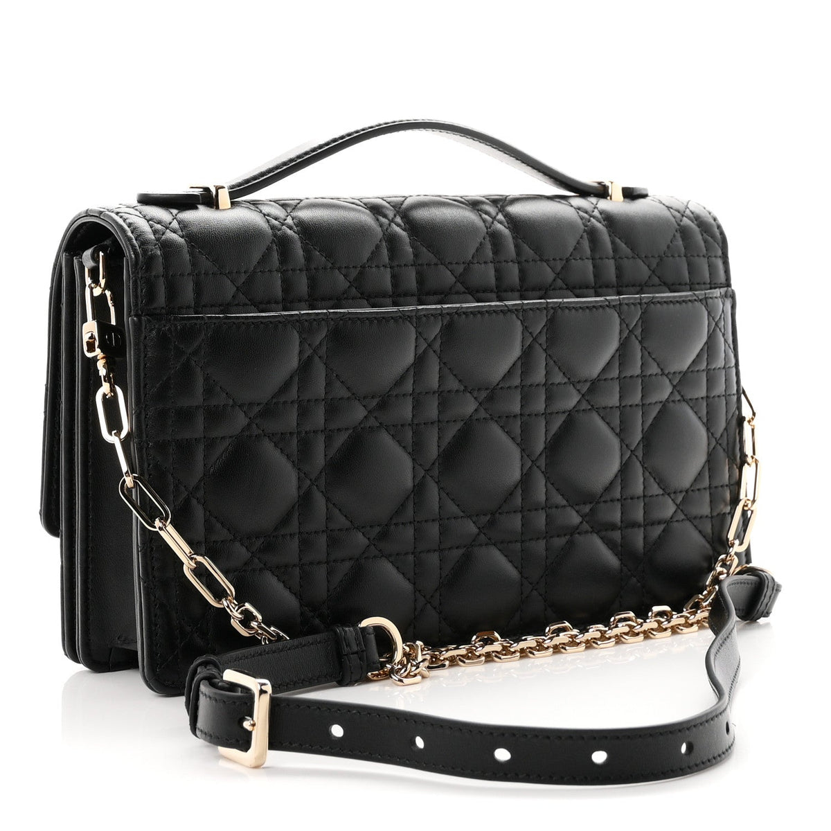 Dior Lambskin Cannage My Dior Top Handle Bag Black