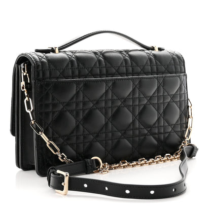 Dior Lambskin Cannage My Dior Top Handle Bag Black