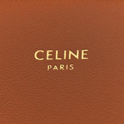 Celine Calfskin Triomphe Canvas Teen Triomphe Bag Tan