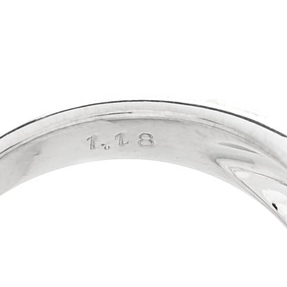 Platinum Diamond 1.18ctw Three Row Dome Band Ring 6