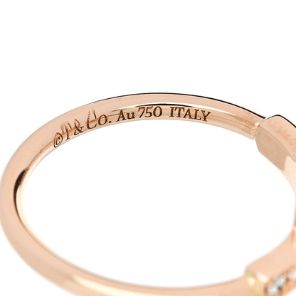 Tiffany 18K Rose Gold Diamond T Wire Ring 51 5.75