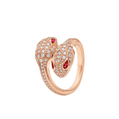 18K Rose Gold Diamonds BVLGARI Serpenti Seduttori Ring