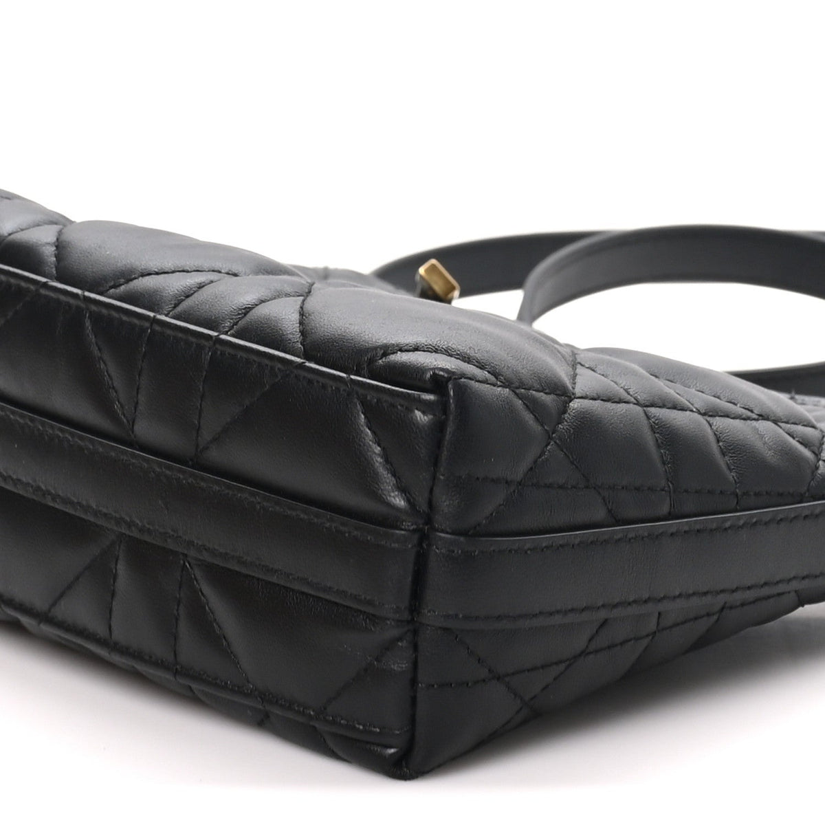 Christian Dior Calfskin Macrocannage Miss Caro Diorling Mini Bag Black