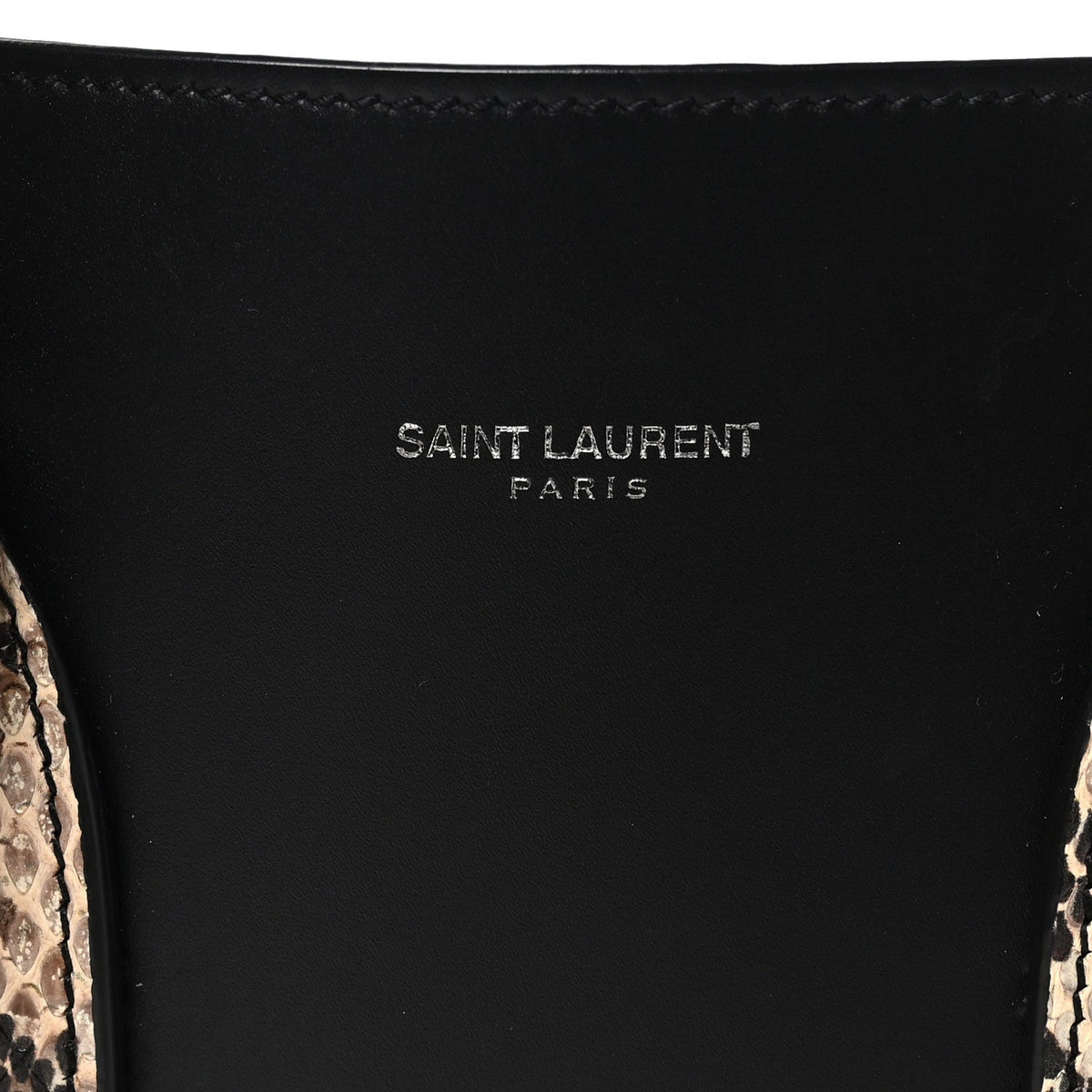 Saint Laurent Calfskin Embossed Python Small Sac De Jour Black