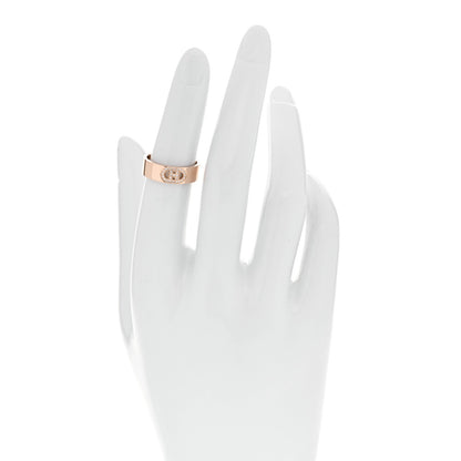 Hermes 18K Rose Gold Diamond PM H D'Ancre Ring 50 5.25
