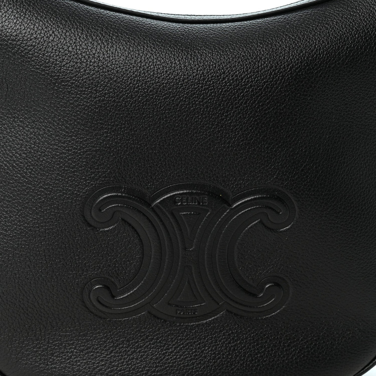 Celine Supple Calfskin Cuir Triomphe Small Heloise Shoulder Bag Black
