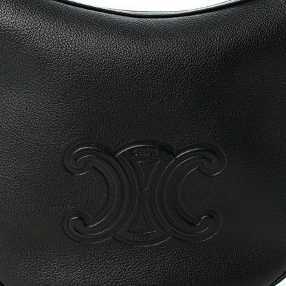 Celine Supple Calfskin Cuir Triomphe Small Heloise Shoulder Bag Black