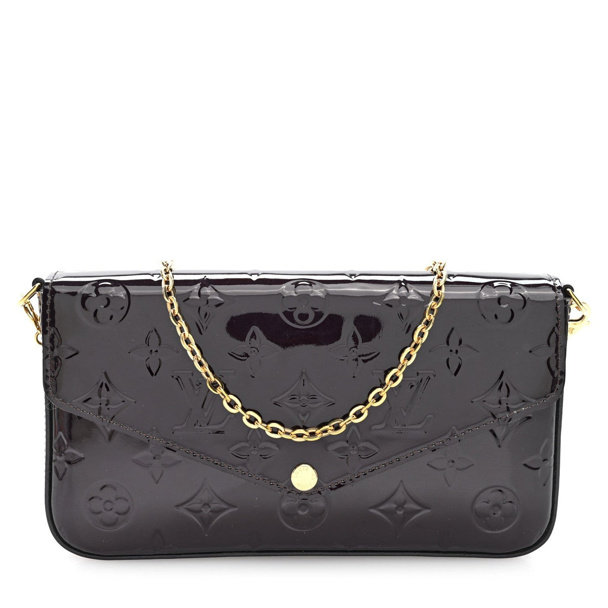 Louis Vuitton Vernis Pochette Felicie Chain Wallet Amarante 1987769