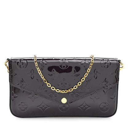 Louis Vuitton Vernis Pochette Felicie Chain Wallet Amarante 1987769