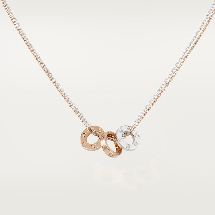 18K Gold Diamonds Cartier Love Necklace