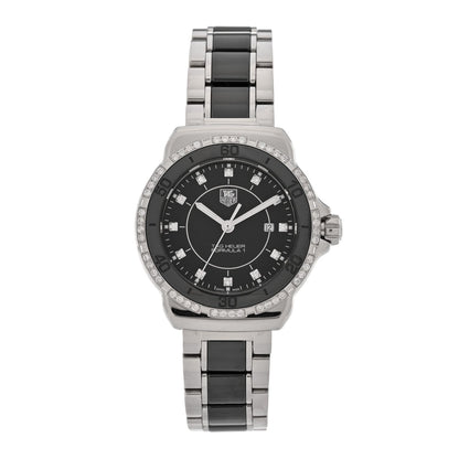Tag Heuer Stainless Steel Ceramic Diamond 32mm Formula 1 Watch Black WAH1312