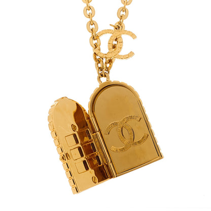 Chanel Metal 31 Rue Cambon Door Long Necklace Gold