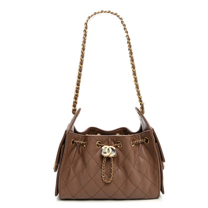 Chanel Caviar Quilted Mini Chanel 25 Handbag Brown