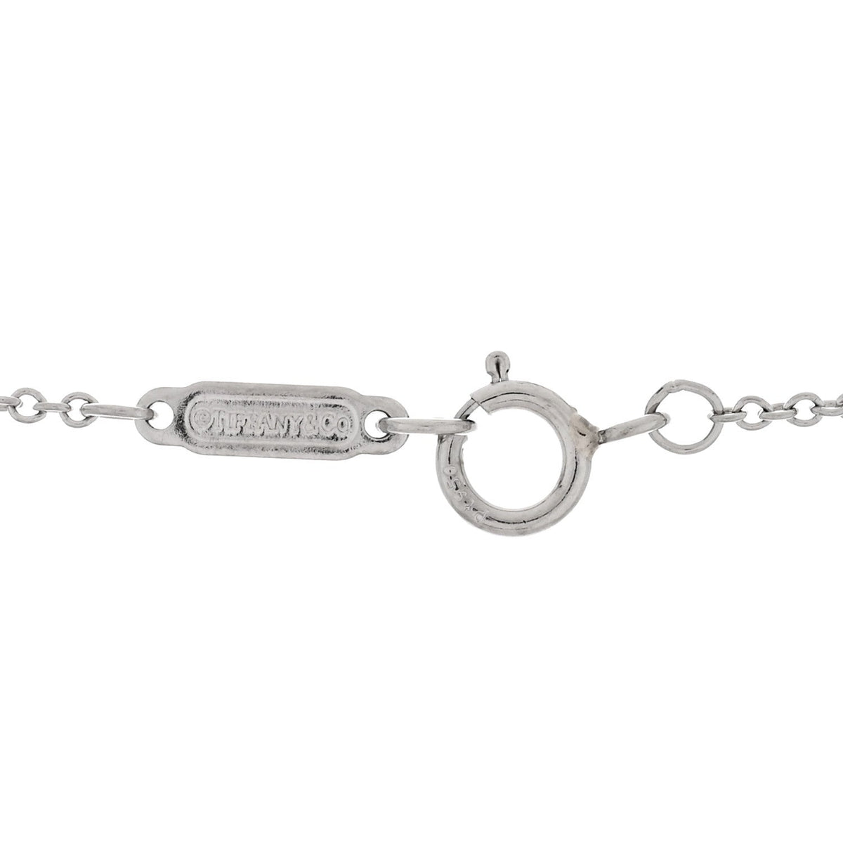 Tiffany Platinum Diamond 0.41ctw Fleur De Lis Key Pendant Necklace 45.7cm