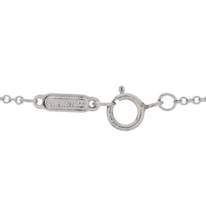 Tiffany Platinum Diamond 0.41ctw Fleur De Lis Key Pendant Necklace 45.7cm